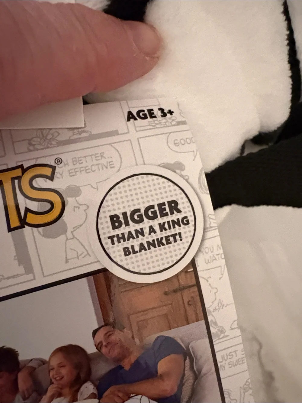 Peanuts Black and White Snoopy Roll-Up Plush Blanket